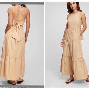 GAP Tie back halter maxi dress Size 10 New with tag Sand beige color